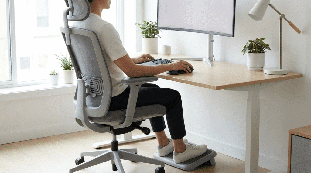 Modern ergonomic home office workspace