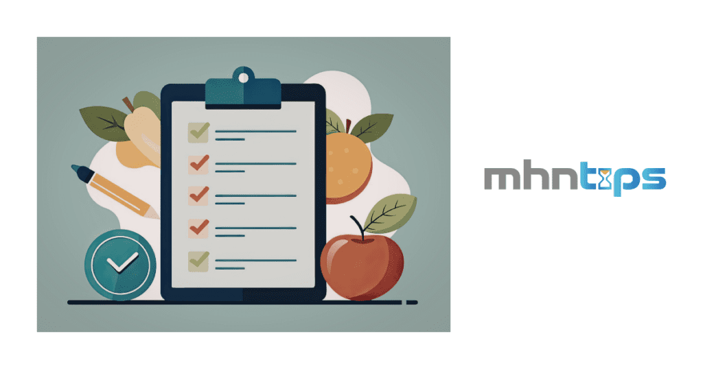 Checklist of small morning micro habits for a simple routine